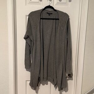 Women’s Gray Cardigan Long Sleeve Sweater Hoodie Pockets EUC